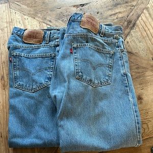 2 pairs Levi Strauss jeans w33 L30 style 505 & 550 nicely worn